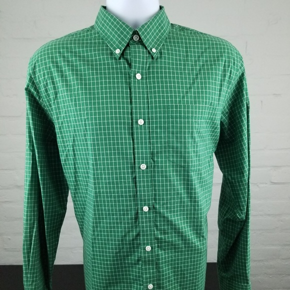 LL BEAN Mens Green Windowpane Sz M Traditional Fit - Picture 1 of 8